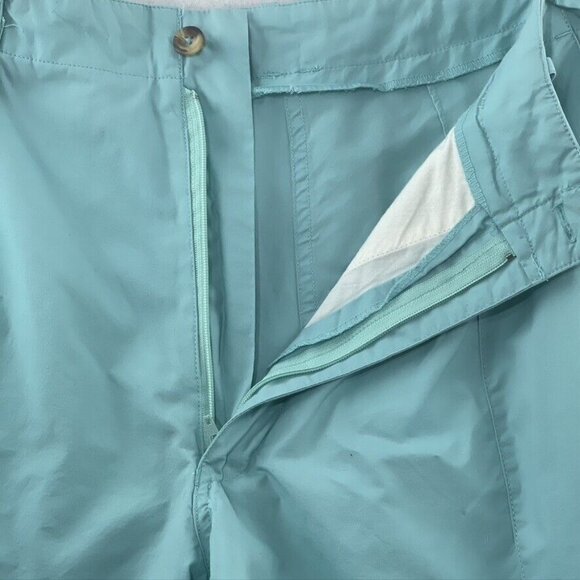 Patagonia Womens Turquoise Cotton Pleated Shorts Size 12 - Picture 4 of 10